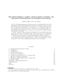 The Permutahedral Variety, Mixed Eulerian Numbers, and Principal Specializations of Schubert Polynomials