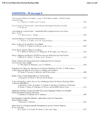 CONTENTS – W Through Z