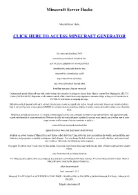 Minecraft Server Hacks