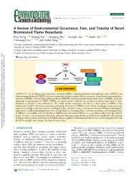 A Review of Environmental Occurrence, Fate, and Toxicity Of