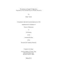 Reconstruction Through Collaboration Negotiation of the Housing Process in Disaster Recovery