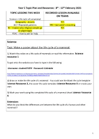 Topic Plan & Resources