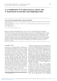 A Re-Consideration of Pseudoperonospora Cubensis and P