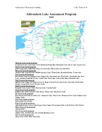Adirondack Lake Assessment Program 2010