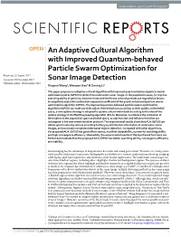 An Adaptive Cultural Algorithm with Improved Quantum-Behaved Particle Swarm Optimization for Sonar Image Detection