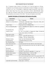 BRIEF DESCRIPTION of the PROJECT Mrs. T. Rajeswari Of