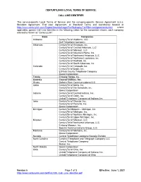 CENTURYLINK® LOCAL TERMS of SERVICE: CALL LINE IDENTIFIER Version 5 Page 1 of 3 Effective: June 1, 2021