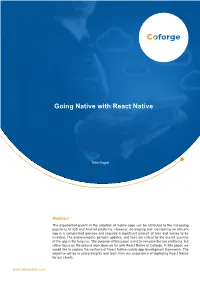 Going Native with React Native