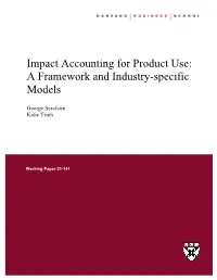 Impact Accounting for Product Use: a Framework and Industry-Specific Models