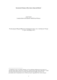 Institutional Change in Meiji Japan: Image and Reality∗