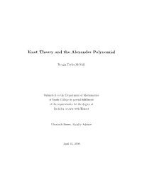Knot Theory and the Alexander Polynomial
