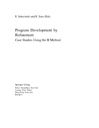 Prorgram Development by Stepwise Refinement: Case Studies Using