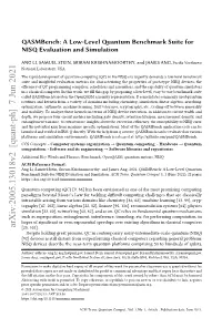 Qasmbench: a Low-Level Quantum Benchmark Suite for NISQ Evaluation and Simulation