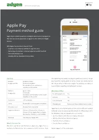 Apple Pay Payment Method Guide