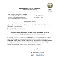 Before the Public Utilities Commission of the State of California Filed 08/18/21 04:59 Pm