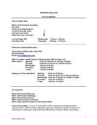 GRAYSON COLLEGE Course Syllabus Course Information DNTA 1315 Chairside Assisting Fall 2018 Dental Assisting Program Lecture