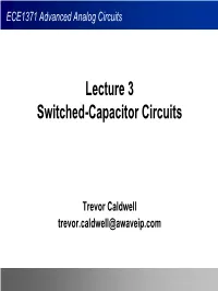 Lecture 3 Switched-Capacitor Circuits