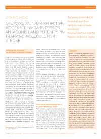 Neu2000, an NR2B-Selective, Moderate NMDA Receptor