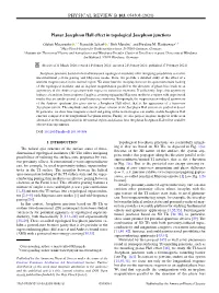 Planar Josephson Hall Effect in Topological Josephson Junctions
