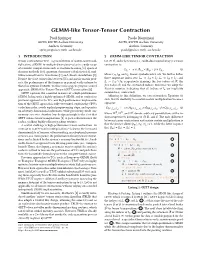 GEMM-Like Tensor-Tensor Contraction