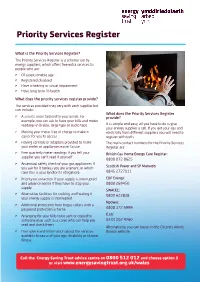 Priority Services Register