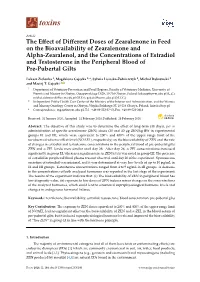 The Effect of Different Doses of Zearalenone in Feed on The