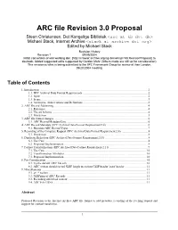 ARC File Revision 3.0 Proposal