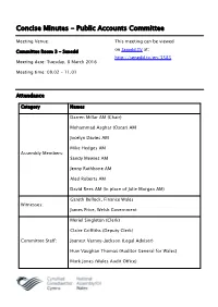 Concise Minutes - Public Accounts Committee