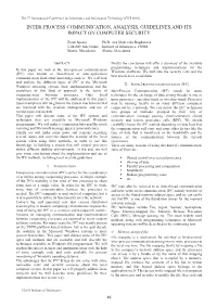 Inter-Process Communication, Analysis, Guidelines and Its Impact on Computer Security