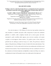 MSA CENTENNIAL REVIEW PAPER: Pauling's Rules for Oxide-Based