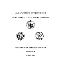 OCCUPATIONAL MEDICINE PROGRAM HANDBOOK October 2005