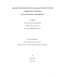 2018-2019 Water Quantity and Quality of the Lower Santa Fe River, Ryan