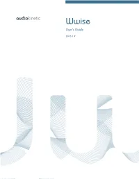 Audiokinetic, Wwise User's Guide
