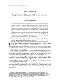 Divine Discontent: Betty Friedan and Pope John XIII in Conversation
