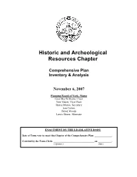 Historic and Archeological Resources Chapter