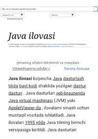 Java Ilovasi