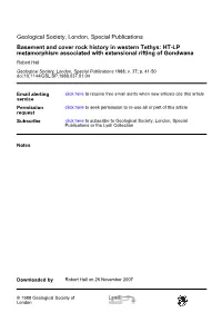 Metamorphism Associated with Extensional Rifting of Gondwana