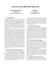 Overview of the TREC-2007 Blog Track