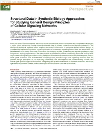 Structural Data in Synthetic Biology Approaches for Studying General Design Principles of Cellular Signaling Networks