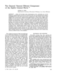 The General Visceral Efferent Component of the Eighth Cranial Nerve ‘R2
