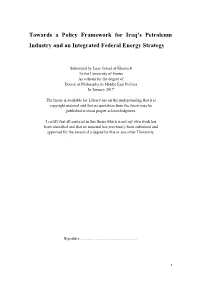 Towards a Policy Framework for Iraq's Petroleum Industry and An
