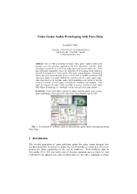 Video Game Audio Prototyping with Pure Data