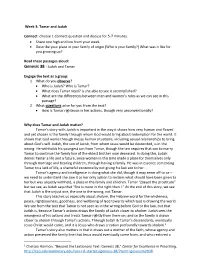Week 3: Tamar and Judah Connect