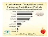 Consideration of Dietary Needs When Purchasing Snack/Cracker Products