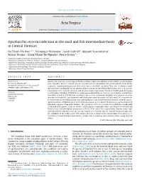 Opisthorchis Viverrini Infection in the Snail and Fish Intermediate Hosts In
