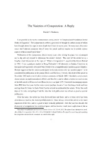 The Varieties of Computation: a Reply