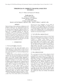 Thresholds of Audibility for Bone-Conduction Headsets