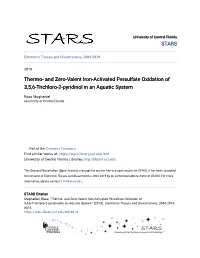 And Zero-Valent Iron-Activated Persulfate Oxidation of 3,5,6-Trichloro-2-Pyridinol in an Aquatic System