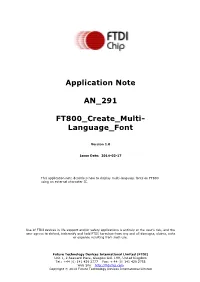 Application Note an 291 FT800 Create Multi- Language Font
