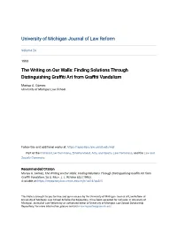 Finding Solutions Through Distinguishing Graffiti Art from Graffitiandalism V